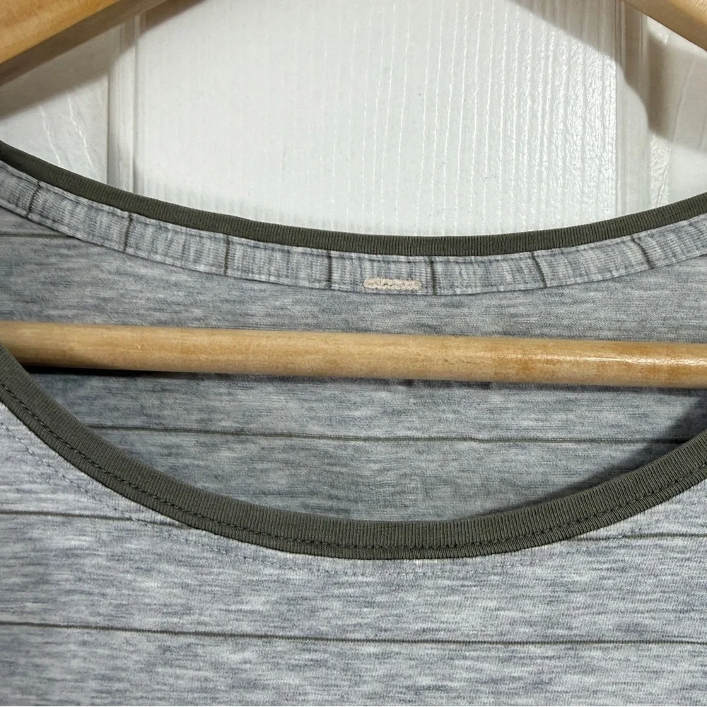 Lululemon Love Crew Short Serve Stripe Heathered Core Light Grey Sage size 6